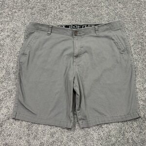 Iron Flex Shorts Mens 40 Gray Chino Casual Pockets Button Work City Outdoor
